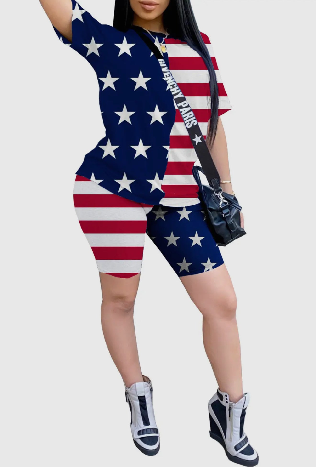 Patriotic Star & Stripe Short Set