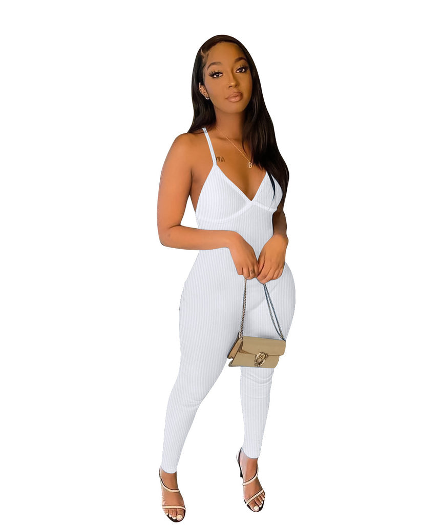 RIBBED SEAMLESS JUMPSUIT SOLID